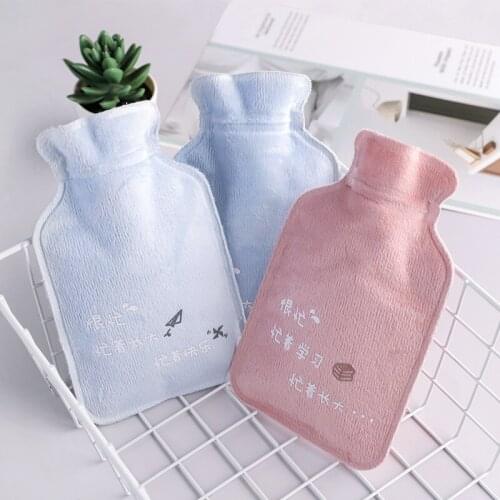 Cute warm baby hot water bottle warm belly warm water bag female water injection portable mini small portable hand warmer