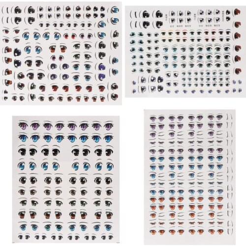 Cute Cartoon Eyes Anime Figurine Dolls Eye Water Stickers For DIY Doll Accessories GXMB