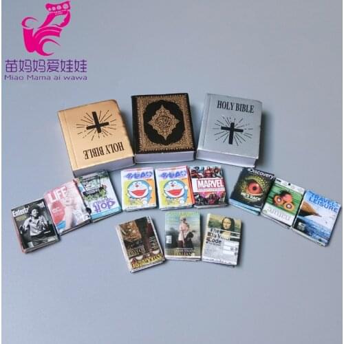 Mini doll house pocket furniture accessories book scene shooting bible flip book