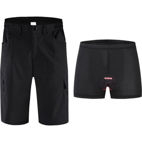 Mens Cycling Shorts Padded Underwear for Mountain Road MTB Bike Bicycle - Loose Fit Breathable