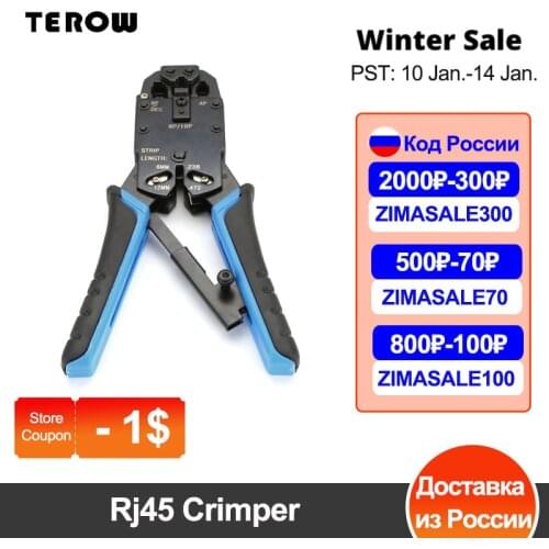Rj45 Crimper RJ45 Crimping Tool Hand Network Tool Kit for 10P10C/8P8C/RJ-45/6P6C/RJ-12/6P4C/RJ-11/4P4C Cable Wires Pliers