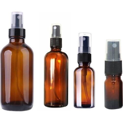 1 pc Empty Amber Glass Spray Bottle Water Sprayer Refillable Atomiser Container for Essential Oils