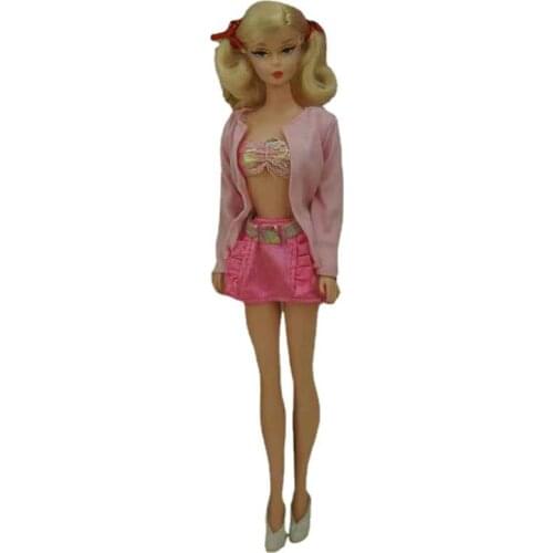 Pink Coat Bra Top Skirt 1/6 BJD Clothes for Barbie Doll Clothes Outfit FR Kurhn Clothing 11.5" Dollhouse Accessories Kids Toys