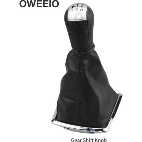 OWEEIEO Gear Shift Knob Shifter Knob Lever Stick for Ford Shift Handball Fox Gear Stick Dust Cover Silver 5/6 Speed Shift Head