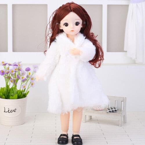 30 Cm BJD Doll Winter Fashion Dress Set Cute Girl Doll with Fashionable New Skirt DIY Toy Gift