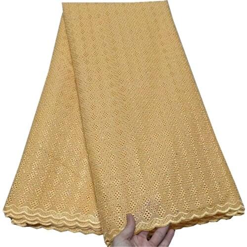 Swiss Lace Fabric 2021 Embroidery African Cotton Lace Fabrics 5 Yards Dry Lace Swiss Voile Lace In Switzerland For Sewing TY-150