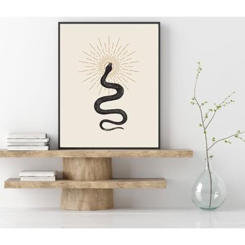 HD Print Modern Nordic Minimalist Canvas Painting Snake Animal Art Aesthetic Poster Living Room Bedroom Decoration