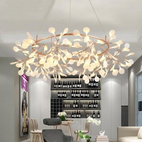 European-style personality post-modern round firefly LED creative restaurant cafe bar double-layer decorative chandelierLX110902