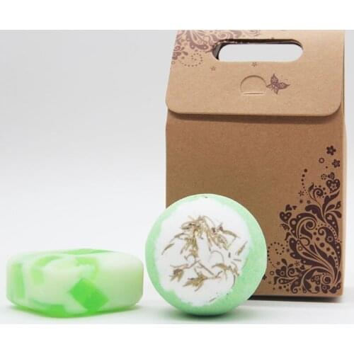 Tsing Bath bomb 120g Bubble bath Handmade Soap 100g StressRelief Scented soap SPA Gift Set Soap Green tea Citronella Nourishing
