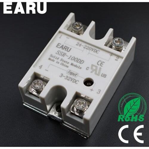 1 pcs Solid State Relay SSR-100DD 100A 3-32V DC Input TO 24-220V DC SSR 100DD SSR-100 DD Industry Control Factory Wholesale Hot