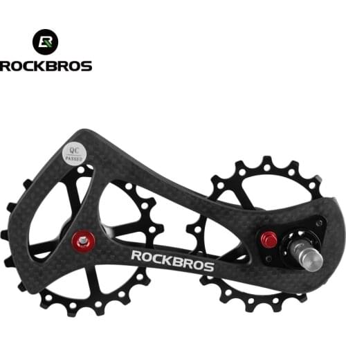 ROCKBROS Carbon Fiber Bike Bicycle Rear Derailleur Pulleys Wheel Bike Jockey Wheel For Shimano 4600 4700 5700 5800 105 Tiagra