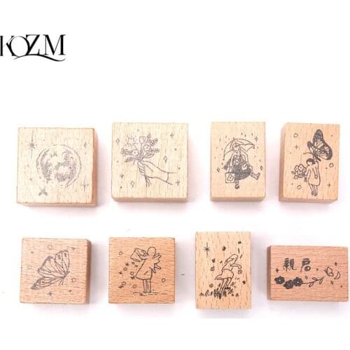 Vintage Wooden Rubber Stamp For DIY Stationery Scrapbooking Handbook Diary Letter Decor Daily Collection