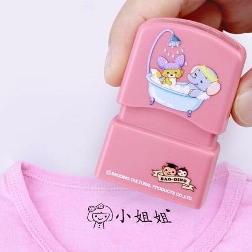 WhatIlife Bady Name Stamp Cutomize For Clothes Children Student Notebook Schoolbag Cute Pattern Name Chapter Gifts Inking Seal