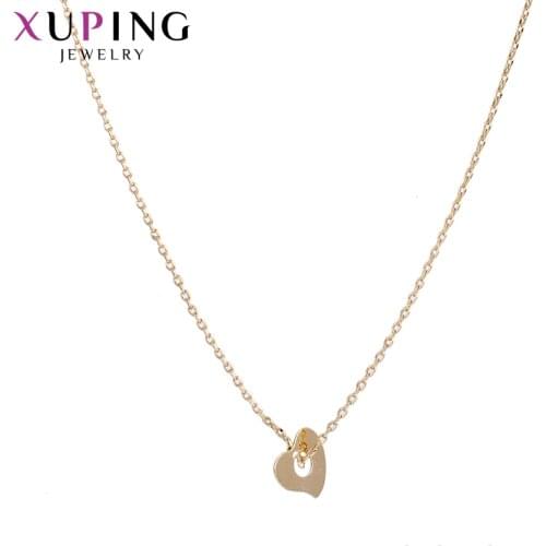 Xuping Sweet Little Fresh Necklace Gold Color Plated Simple Classic for Women Christmas Chain Jewelry Gifts 44402