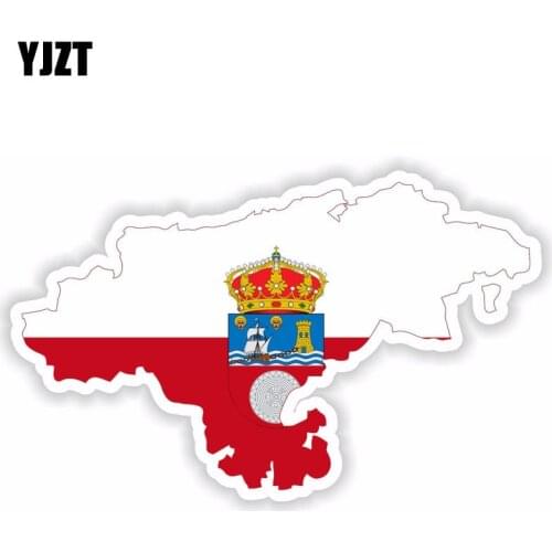 YJZT 16.3CM*10CM Cantabria Spain Map Flag Sticker Helmet Reflective Car Sticker Decal 6-1518
