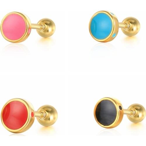 CANNER 925 Sterling Silver Earrings For Women Color Circle Stud Earrings Piercing Pendientes plata 925 2021 Trend Vintage Aretes