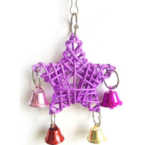 Star Shape Wind Chime Pet Bird Toys Parrot with Bells