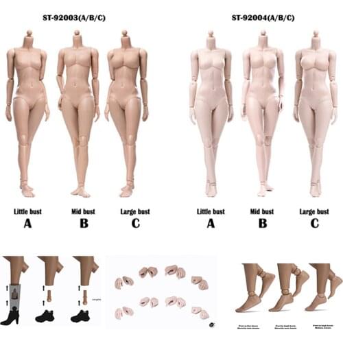 1/6 POPTOYS 92003 92004 92005 92006 Female Body 12'' Flexible Action Figure Doll Toy