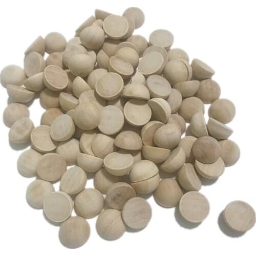 50PCS 20MM Half Wood Balls Unfinished Split Wood Balls Round Half Wooden Balls Wood Craft Balls for DIY Craft Christmas Ornament
