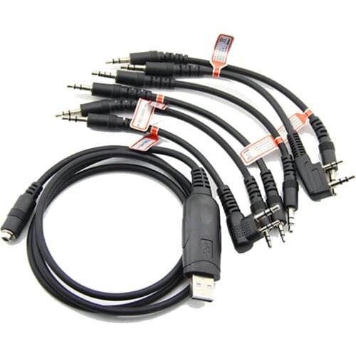 6 IN 1 USB Programming Cable for HYT Walkie Talkie BaoFeng UV-5R Two Way Radio 6in1 Cable