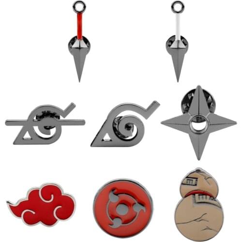 8pcs/set Anime Cosplay Brooch Enamel Pin Men Women Bag Clothes Lapel Pins Badge Sakura Anime Jewelry Kids Gift COS Props