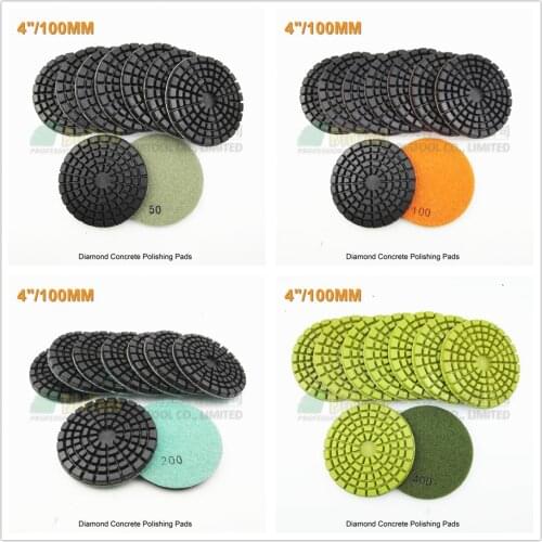 DIATOOL 9pcs 100mm Thick Resin Bond Diamond Concrete Floor Renew Polishing Pads Concrete Sanding Discs Repairing For Beton