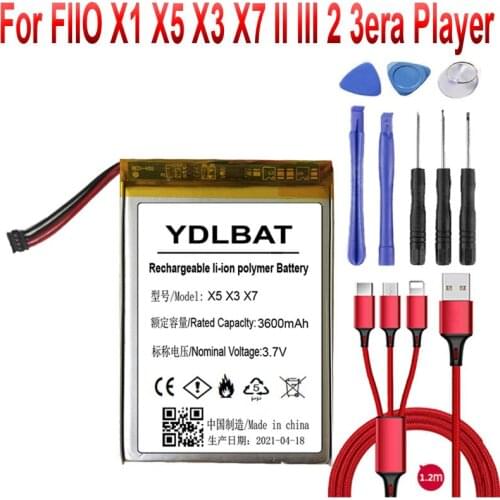 3.7V Battery for FIIO X5 X3 X7 I II Player New Li-po Polymer Rechargeable Accumulator Pack Replacement