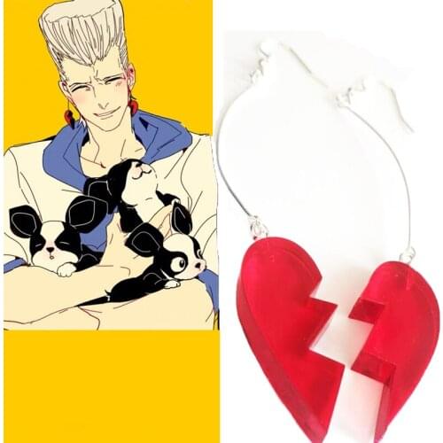 Anime JoJos Bizarre Adventure Cosplay Earrings Kujo Jotaro Earring Halloween Christmas Party Gifts Ear Clip Woman Accessories