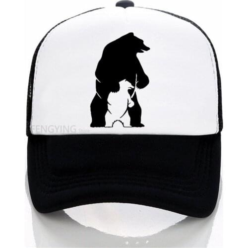 Polar Father Bear The Baby Bear Predator print baseball cap Adjustable trucker hat summer mesh hat