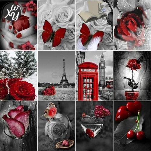 Diamond Mosaic Rose 5D Diamond Painting Kits for Adults Cross Stitch Embroidery Full Drill Accessories Rhinestones Art for Decor