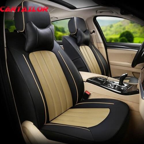 CARTAILOR Auto Seat Covers & Supports for Toyota Wish Car Seat Cover Leather Set Cowhide Seats Cushion Leatherette Accessories