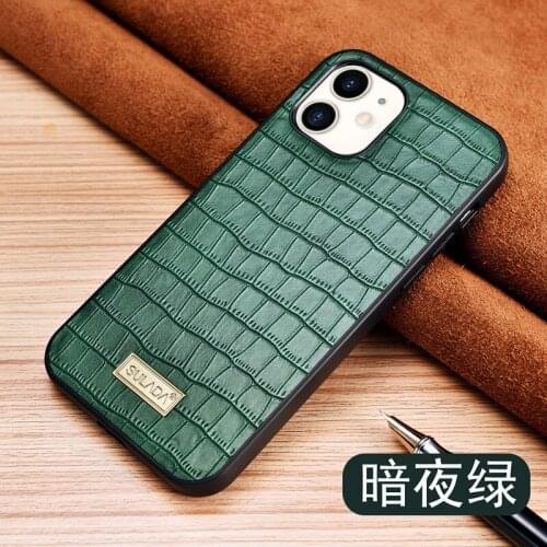 Crocodile Grain Leather Case Cover All Edges Soft Black Silicone Phone Bag For iPhone 6 6S 7 8 Plus X XR XS 11 12 Pro Max Mini