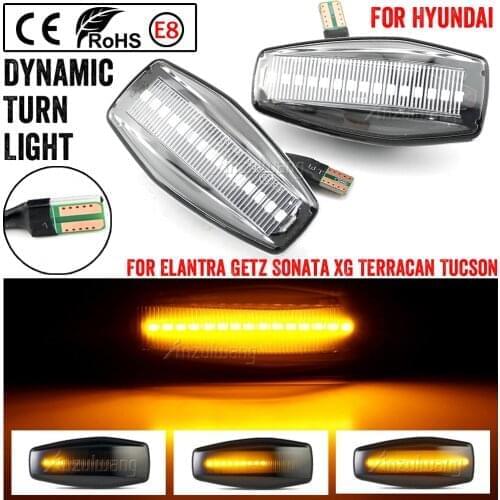 For Hyundai Elantra Getz Sonata XG Terracan Tucson LED Dynamic Turn Signal Light Side Fender Marker Sequential Indicator Blinker