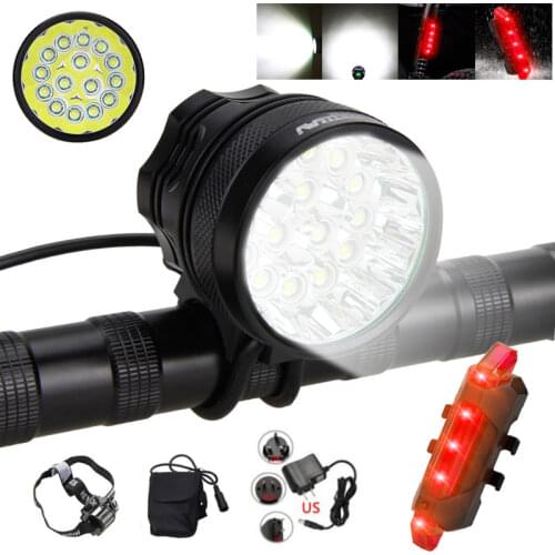 Aluminum Bike Lamp 20000 Lm 15x XML T6 LED Headlight 3 Modes Bicycle Light Handlebar Cycling Torch Bike Light
