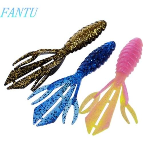 FANTU Artificial Shrimp Soft Lures 13g/12cm Camarao Lures Fishing Soft Baits Bass Black Fish Rockfish Lure 5PCS/lot