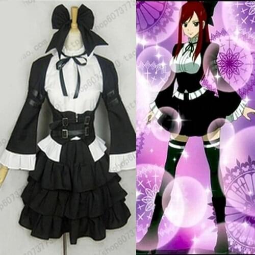 Custom Made Anime Fairy Tail Erza Scarlet Cosplay Costume Women Halloween Lolita House Maid Erza Scarlet Costume