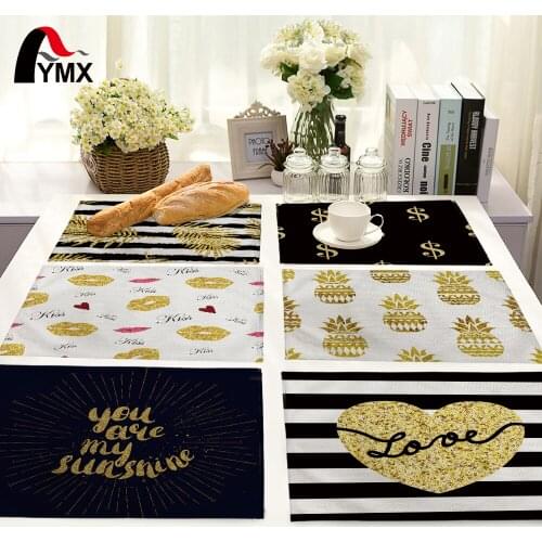Pineapple Cat Pattern Table Mat Home Kitchen Decoration Table Napkin For Wedding Fashion Europe Table Pads