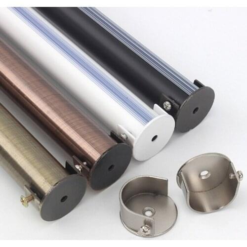 High Quality 28MM Pipe Diameter Plating Curtain Rod Support Bracket Round Wall Mount Towel Closet Rod Rail Support Bracket