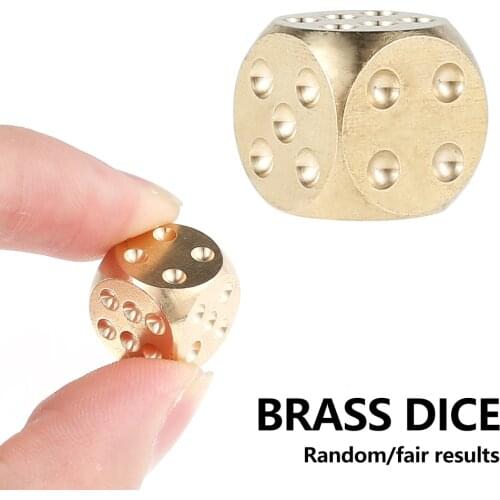 Copper Dice 13mm Brass Dice Home Decoration Artware Props Bar Supplies Game Tool Copperware Metal Dice