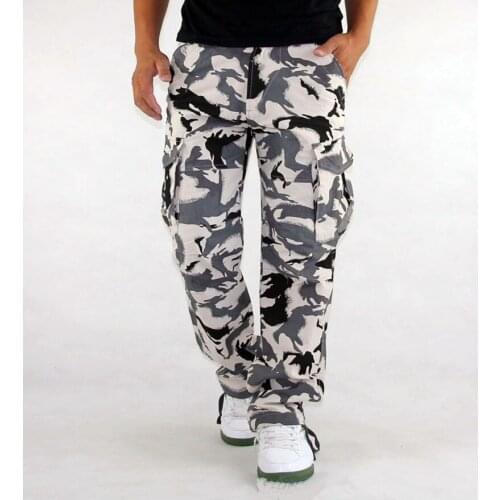 Men Combat Camouflage Army Style Camo Workwear Trousers Mens Cargo Pants Millitary Clothing Tactical Pant Plus Big Size S-XXXL
