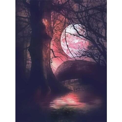 Landscape Moon Pre-Printed 11CT Cross Stitch Set Embroidery DMC Threads Knitting Handmade Handiwork Sewing Magic Promotions