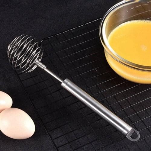Stainless Steel Manual Egg Beater Spring Coil Coffee Milk Hand Whisk Mixer Egg Foamer Egg Cream Stirring Kitchen Baking Tools