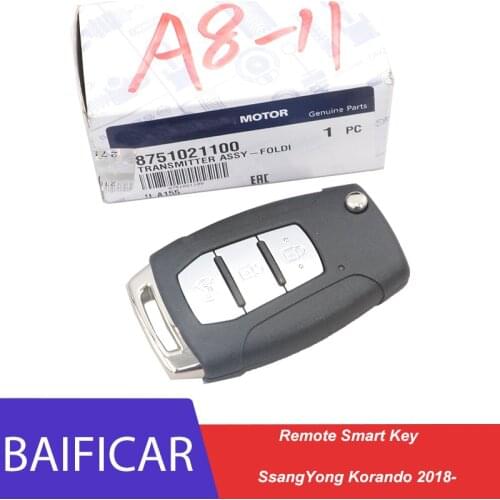 Baificar Brand New Genuine Remote Smart Key With Key Embryo&Connection Pin 8751021100 For SsangYong Korando 2018