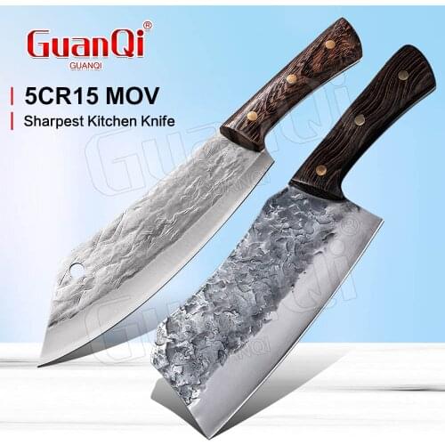 Wood Handle Forge Cleaver Knife Hand-Forged Kitchen Knives Handmade Butcher Knife High Carbon Meat Chopping Cleaver Cooking Tool