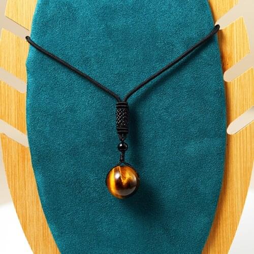 Fashion Nature Tiger Eye Stone Necklace for Women High Quality Natural Beads Weave Pendants & Necklaces Men Rope Chain Jewelry
