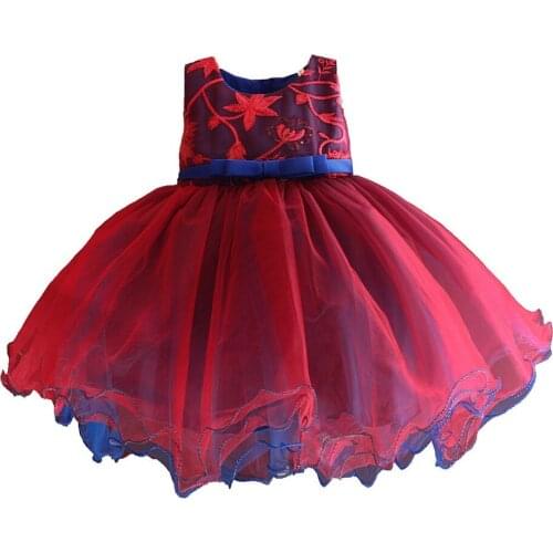 Baby girl dress flower embroidery princess party wedding ball gown baby girl clothes baby dresses for 1-4 years