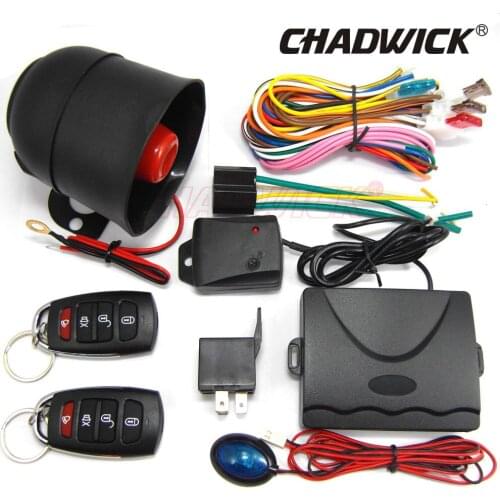 Quality car alarm systems auto security 12v universal Keyless Entry Siren 2 Remote Control door lock 1way Burglar 8101 CHADWICK