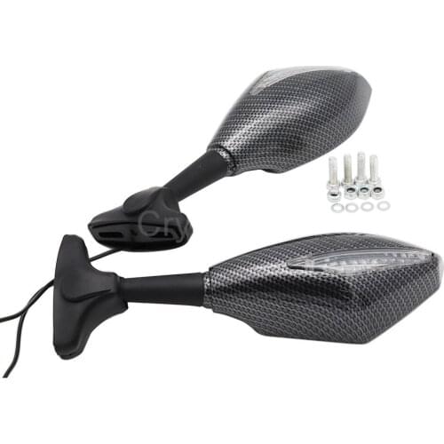 Motorcycle LED Turn Signal Rear View Side Mirrors For Kawasaki Ninja 500R 1994-2008, Ninja 250R 2008-2011, Ninja 650R 2009-2011