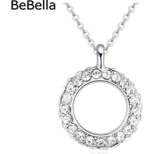 BeBella crystal round pendant necklace Made with Czech crystals for women gift