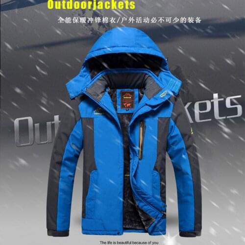 Winter Outdoor Rain Jacket Plus Size Mens Fishing Suit Winter Hooded Jacket Windproof And Cold Resistant Mountaineering Jacket